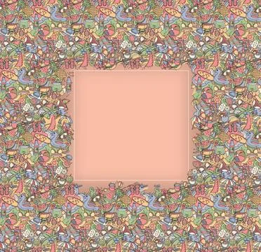 Summer element pattern background Stock Illustration