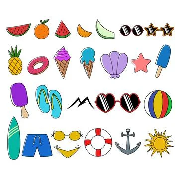 Summer element set collection vector illustration Stock-Illustration