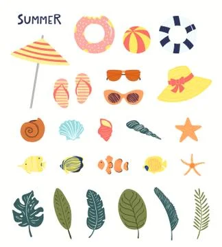 Summer elements set Stock Illustration