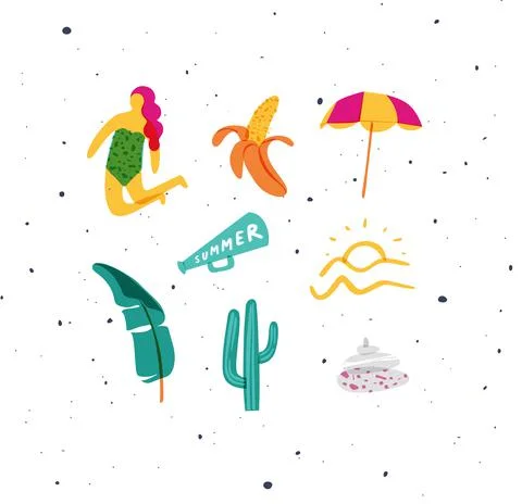 Summer elements set Stock Illustration