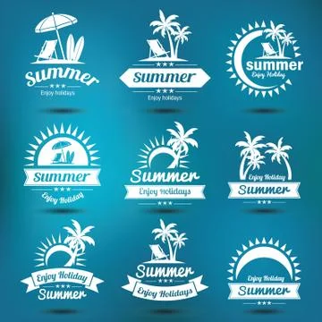 Summer emblem Illustrazione stock