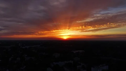 Summer Evening Aerial View of Bremen Residential District Stock Footage 341898930