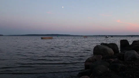 Summer evening at the Bay Video stock 34026366