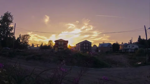 Summer evening in countryside, timelapse Stock Footage 34256442