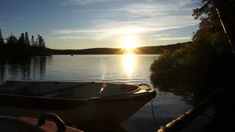 Summer evening by the lake Stock Footage 88224927