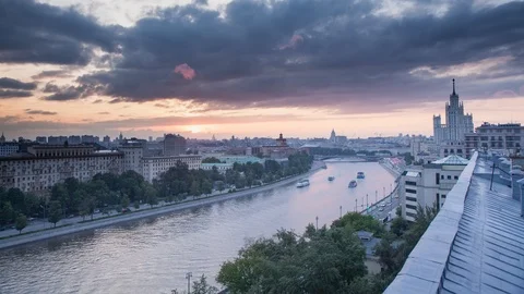 Summer evening in Moscow Stock Footage 109439639