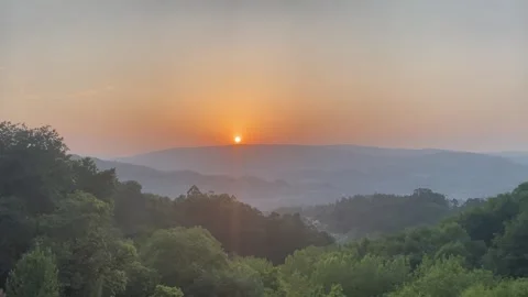Summer evening with panoramic hill view and golden sunset light 🌄🍃 Stock Footage 310964866