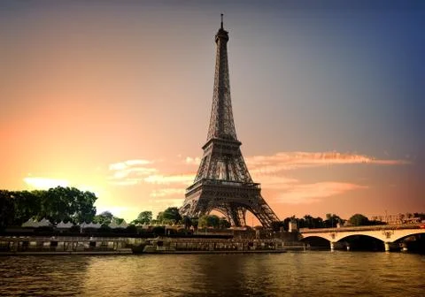 Summer evening in Paris Stock Photos