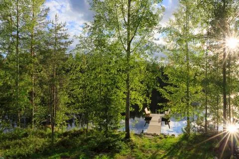 Summer evening Stock Photos