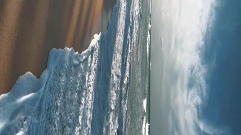 Summer evening on pristine clean tropical island palm-fringed beach Stock Footage 269719305