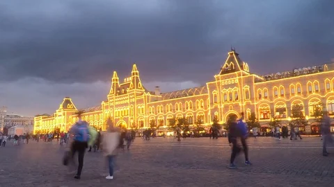 Summer Evening in Red Square Timelapse 動画素材 78020330