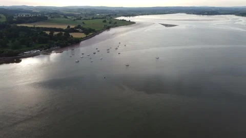 Summer evening River Exe, Powderham, Devon. Stock Footage 157356079