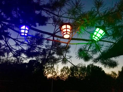 Summer Evening Sky Lights Stock Photos