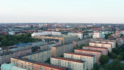 Summer evening in Södermalm, Stockholm, Sweden with City Hall in the background Video stock 150744638