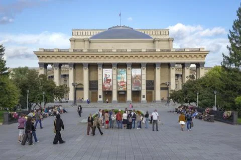 Summer Evening at the State Academic Opera and Ballet Theater, Novosibirsk Stock Photos