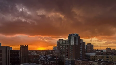Summer Evening Sunset Over West Baltimore Timelapse Stock Footage 82053051