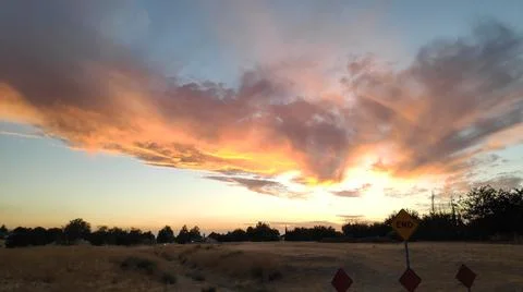 Summer Evening Sunset Stock Photos