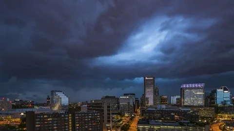 Summer Evening Thunderstorm Over North Baltimore Timelapse Video stock 82329269