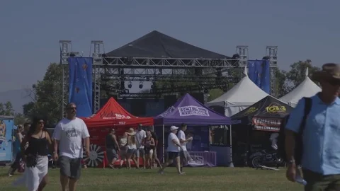 Summer event concert out side close up 스톡 동영상 76996366