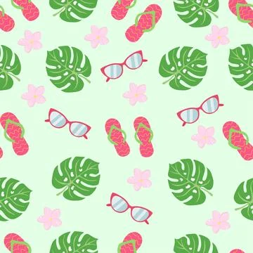 Summer exotic colorful pattern. summer holidays. vector illustration Stock Illustration