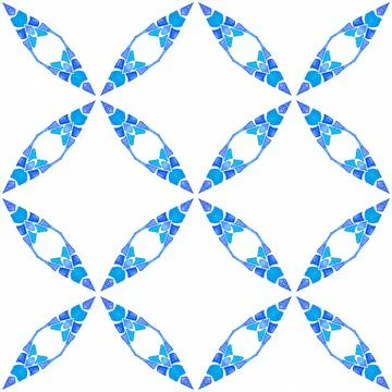 Summer exotic seamless border. Blue wonderful Stock Illustration