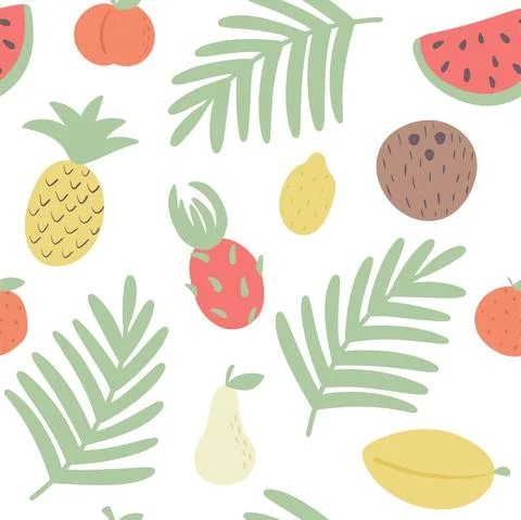 Summer exotic tropical seamless pattern vector Stock Illustration
