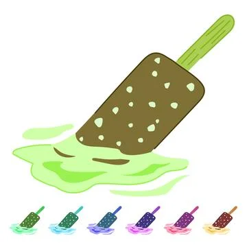 Summer fallen ice cream vector cartoon graphic Stock Illustration