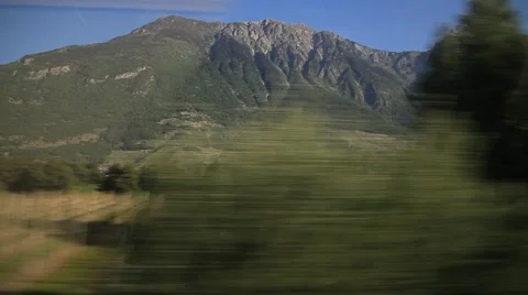 Summer Farm view from Moving train Stock Footage 51665746