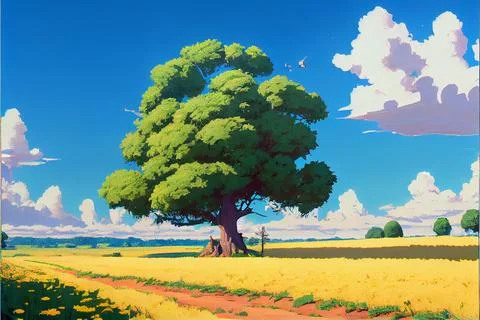 Summer field Illustrazione stock