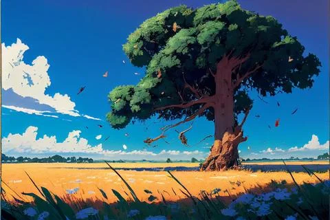 Summer field Illustrazione stock