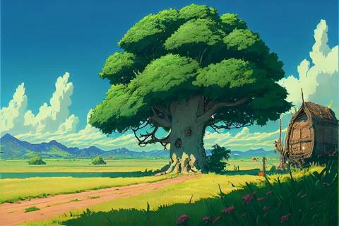 Summer field Illustrazione stock