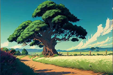 Summer field Illustrazione stock