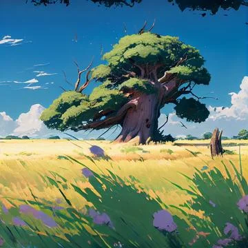 Summer field Illustrazione stock