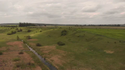 Summer field river Stock Footage 146663105