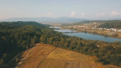Summer Field Under Lake Stock Footage 96709957