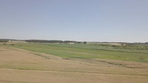 Summer fields at sunny day. 4k aerial. 動画素材 91840922