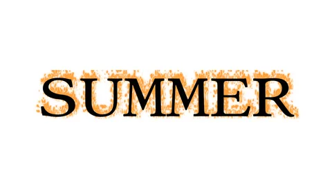 Summer fire text effect white isolated background Stock Footage 138071923