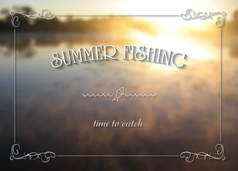 Summer fishing. Blurred vector background. 스톡 일러스트