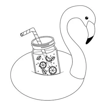 Summer flamingo float design vector illustration Stock Illustration