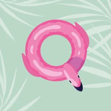 Summer flamingo float design vector illustratio Stock Illustration