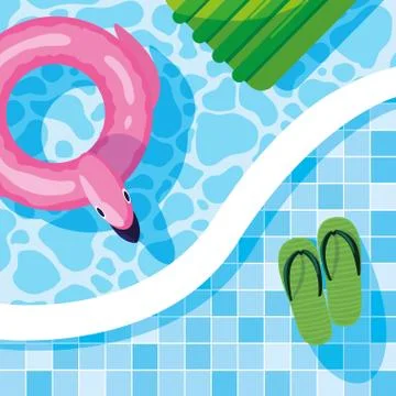 Summer flamingo float design vector illustratio Stock Illustration
