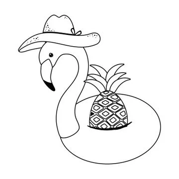 Summer flamingo float design vector illustration Stock Illustration