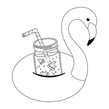Summer flamingo float design vector illustration Stock Illustration