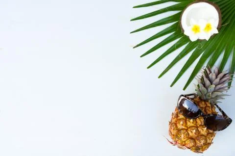 Summer flat lay scenery Stock Photos