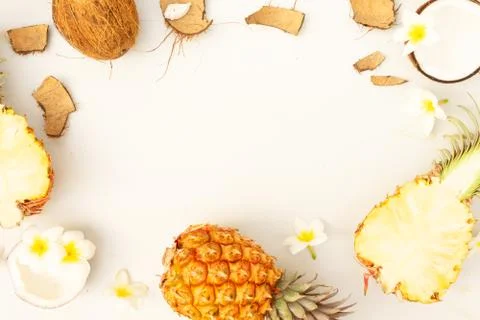 Summer flat lay scenery Foto stock