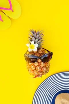Summer flat lay scenery Stock Photos