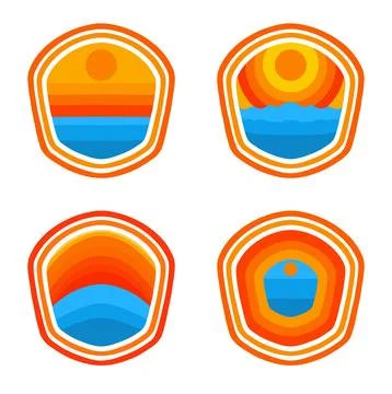 SUMMER FLAT LOGO Stock Illustration