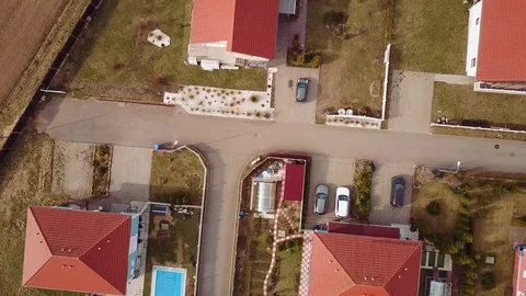 Summer Flight over the beautiful Austrian village in Russia 43 Stock Footage