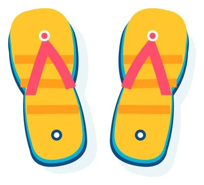 Summer Flip Flops Element Beach Sandals Vector Commercial Visual Graphic 库存插图