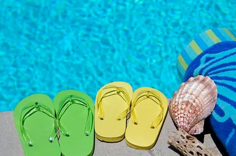 Summer flipflops Stock Photos